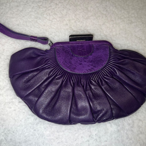 Dior Purple Pleated Plisse Wristlet *Authentic - Picture 4 of 7